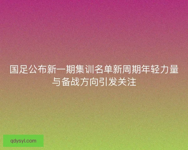 国足公布新一期集训名单新周期年轻力量与备战方向引发关注