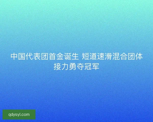 中国代表团首金诞生 短道速滑混合团体接力勇夺冠军